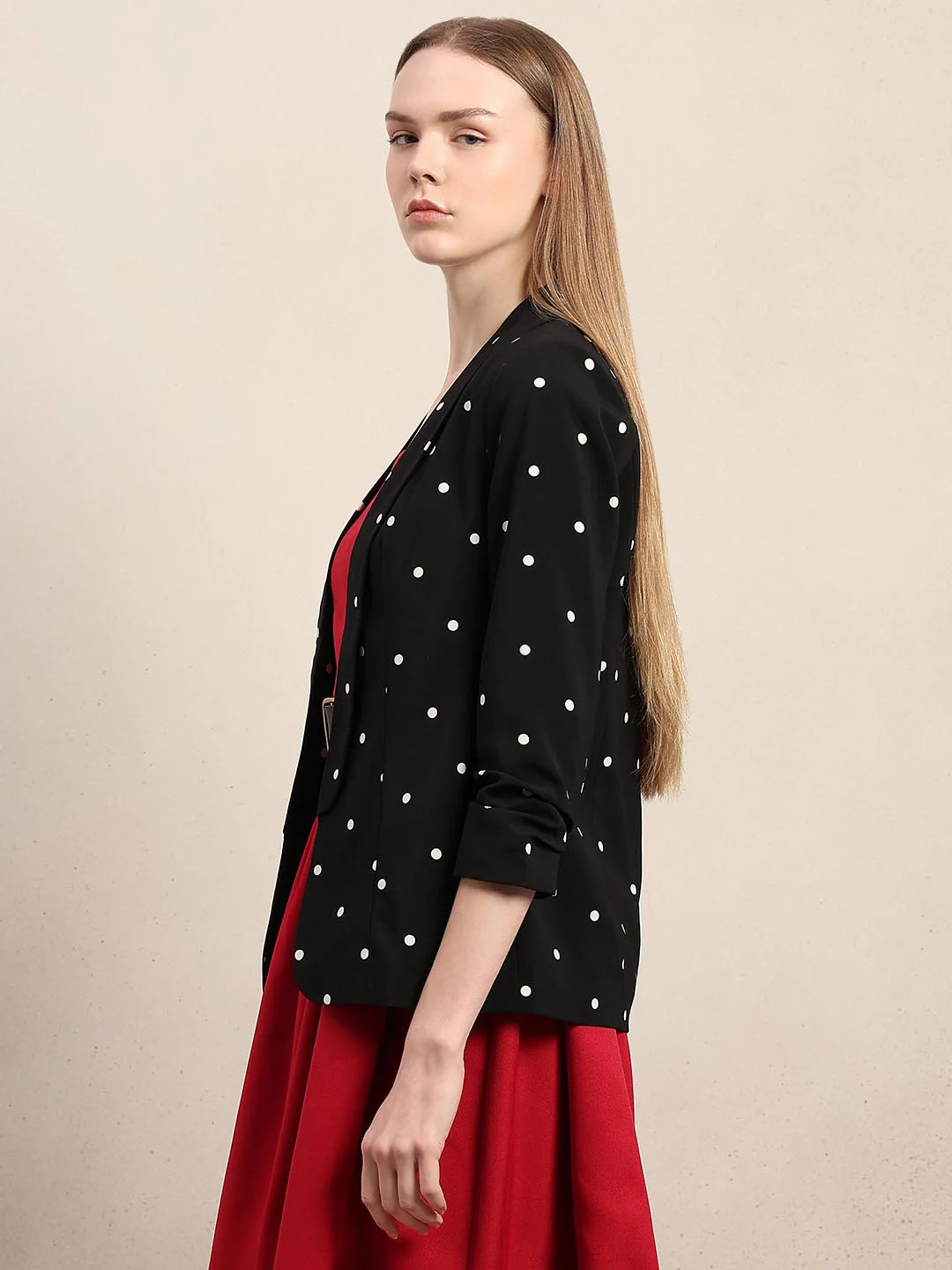 Black Polka Dot Blazer - Image 3