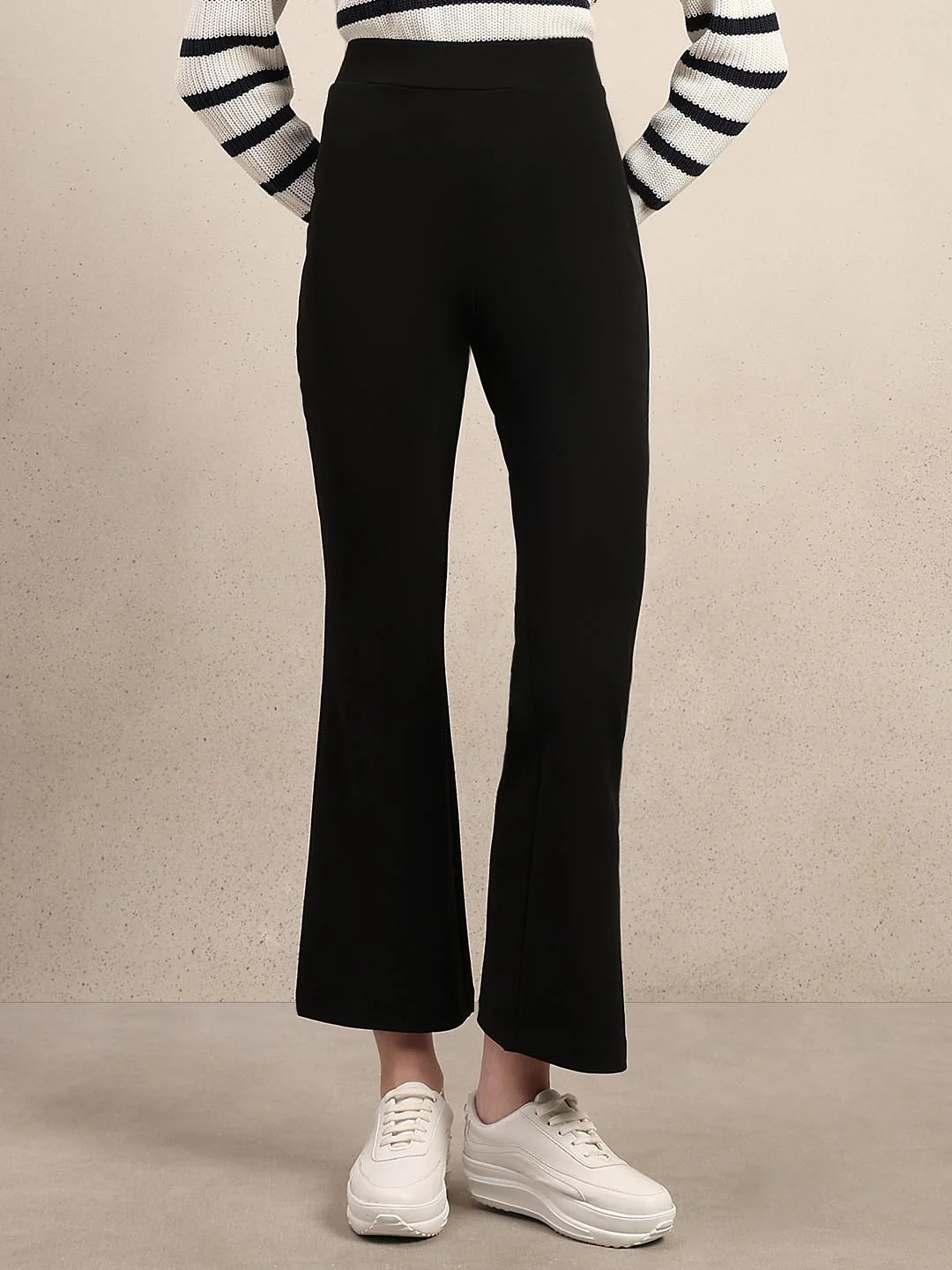 Black High Rise Bootcut Pants - Image 2