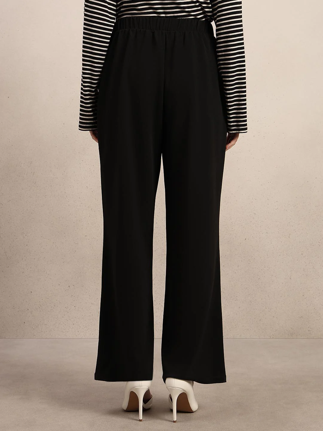 Black Button Detail Pants - Image 4