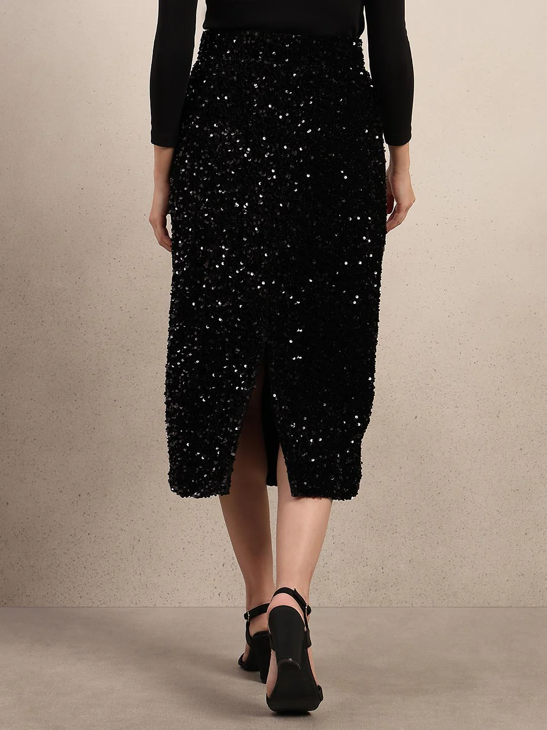 Black Embellished Midi Skirt - Image 4