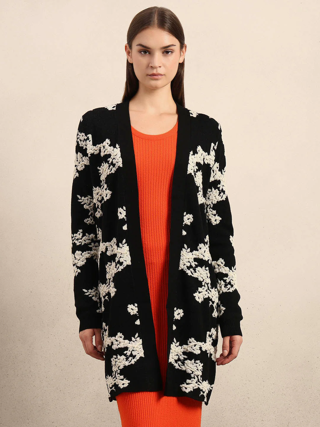 Floral Longline Open Cardigan - Image 2