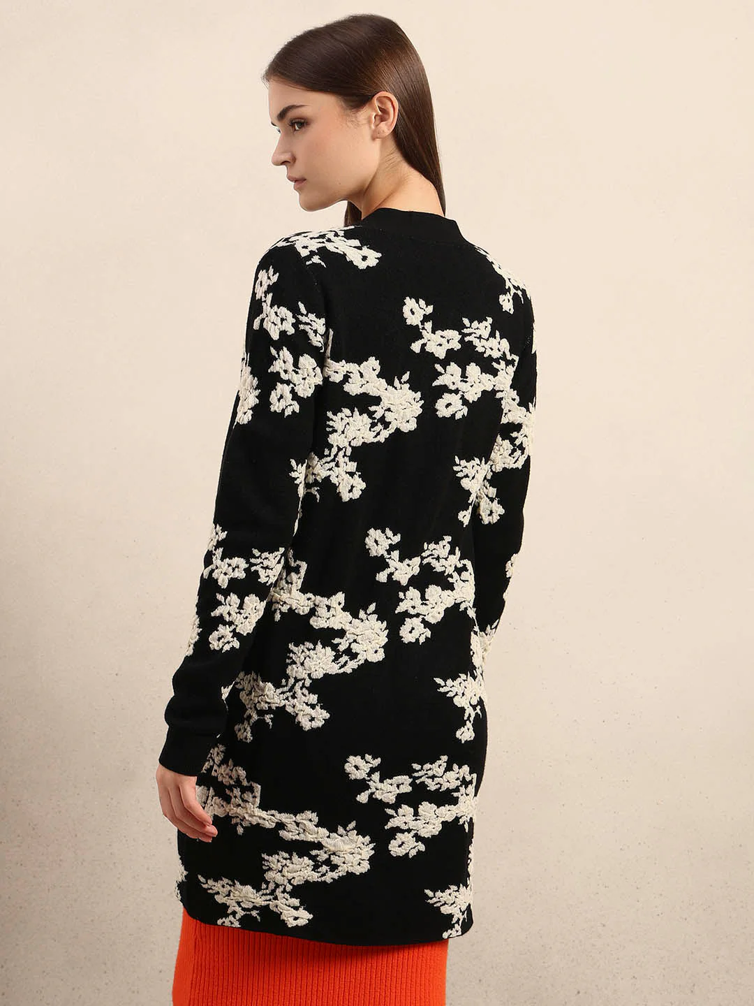 Floral Longline Open Cardigan - Image 4