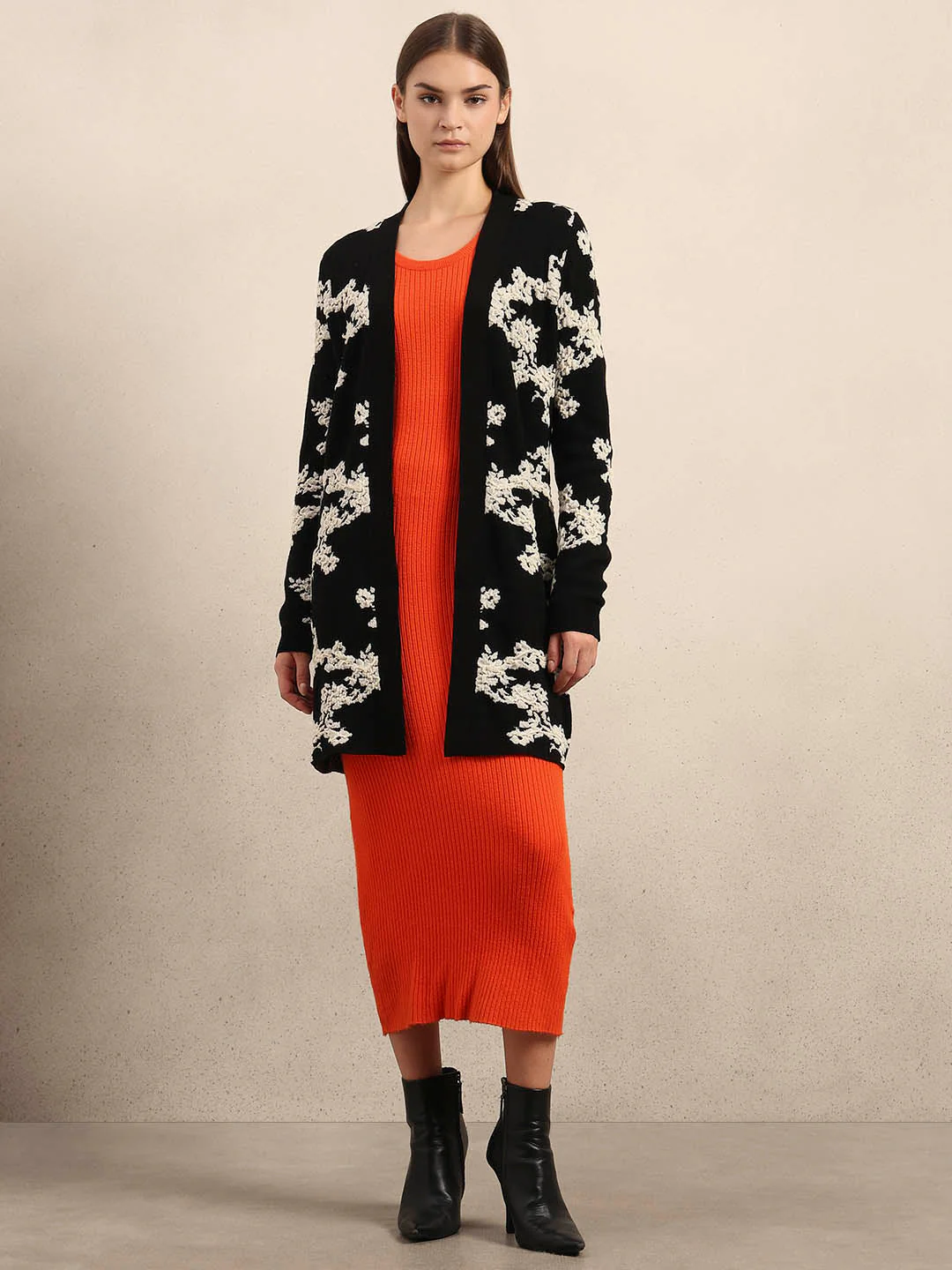 Floral Longline Open Cardigan - Image 5