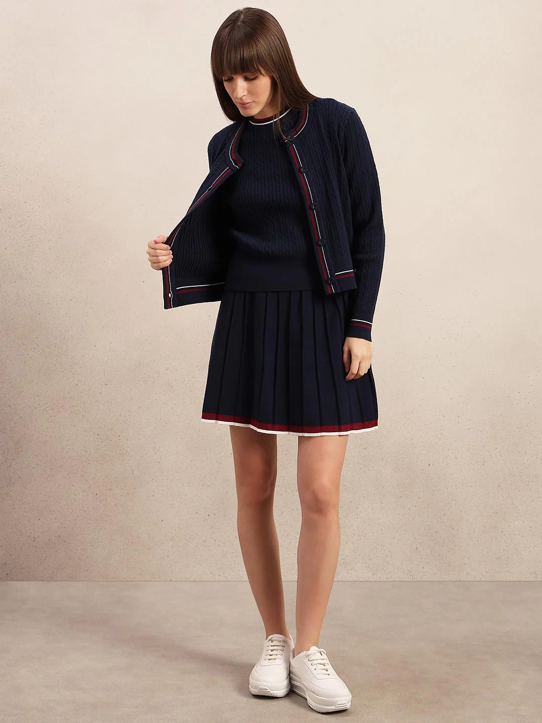 Navy Blue Textured Cardigan - Image 5
