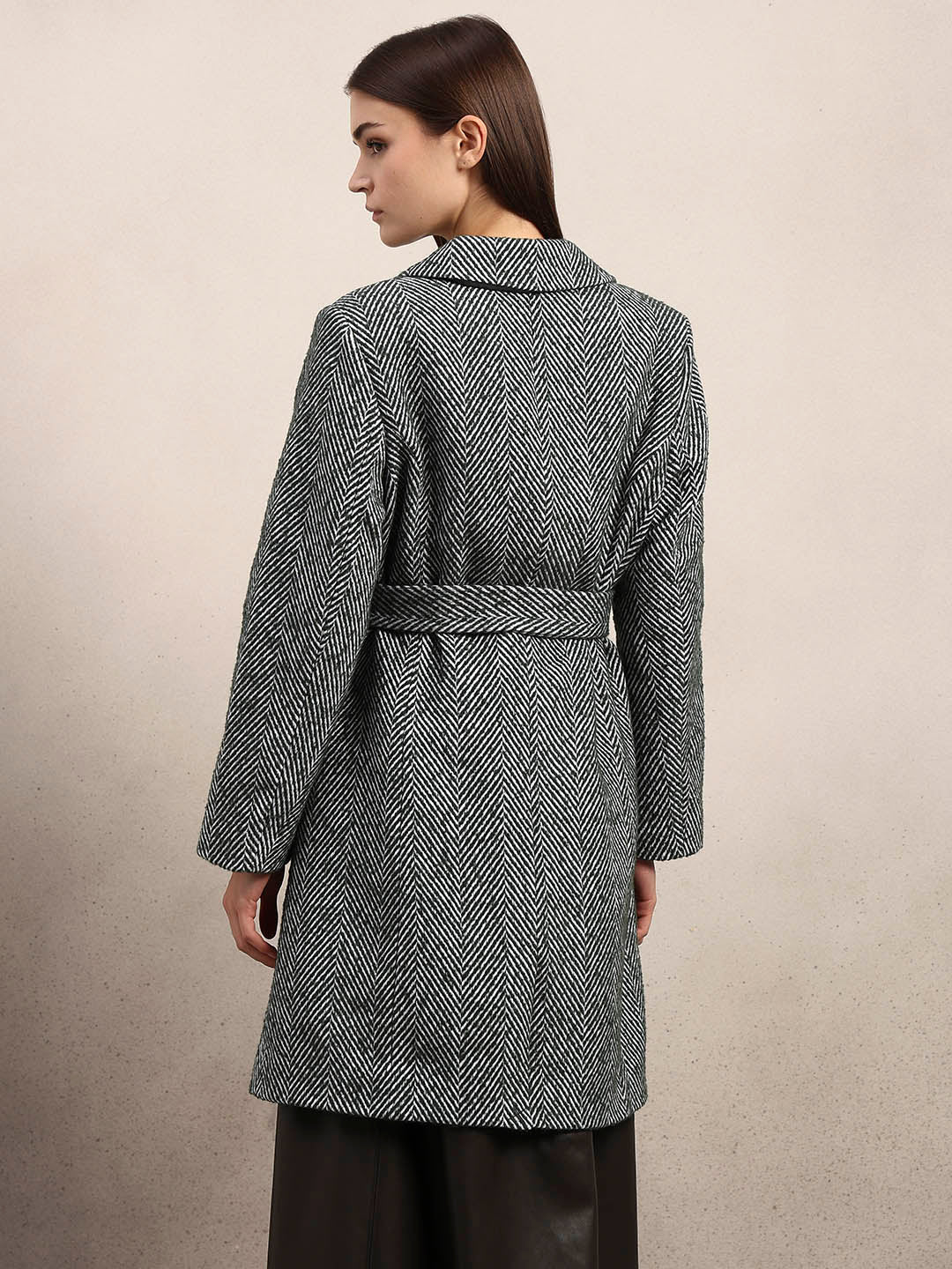 Herringbone Belted Coat - Image 4