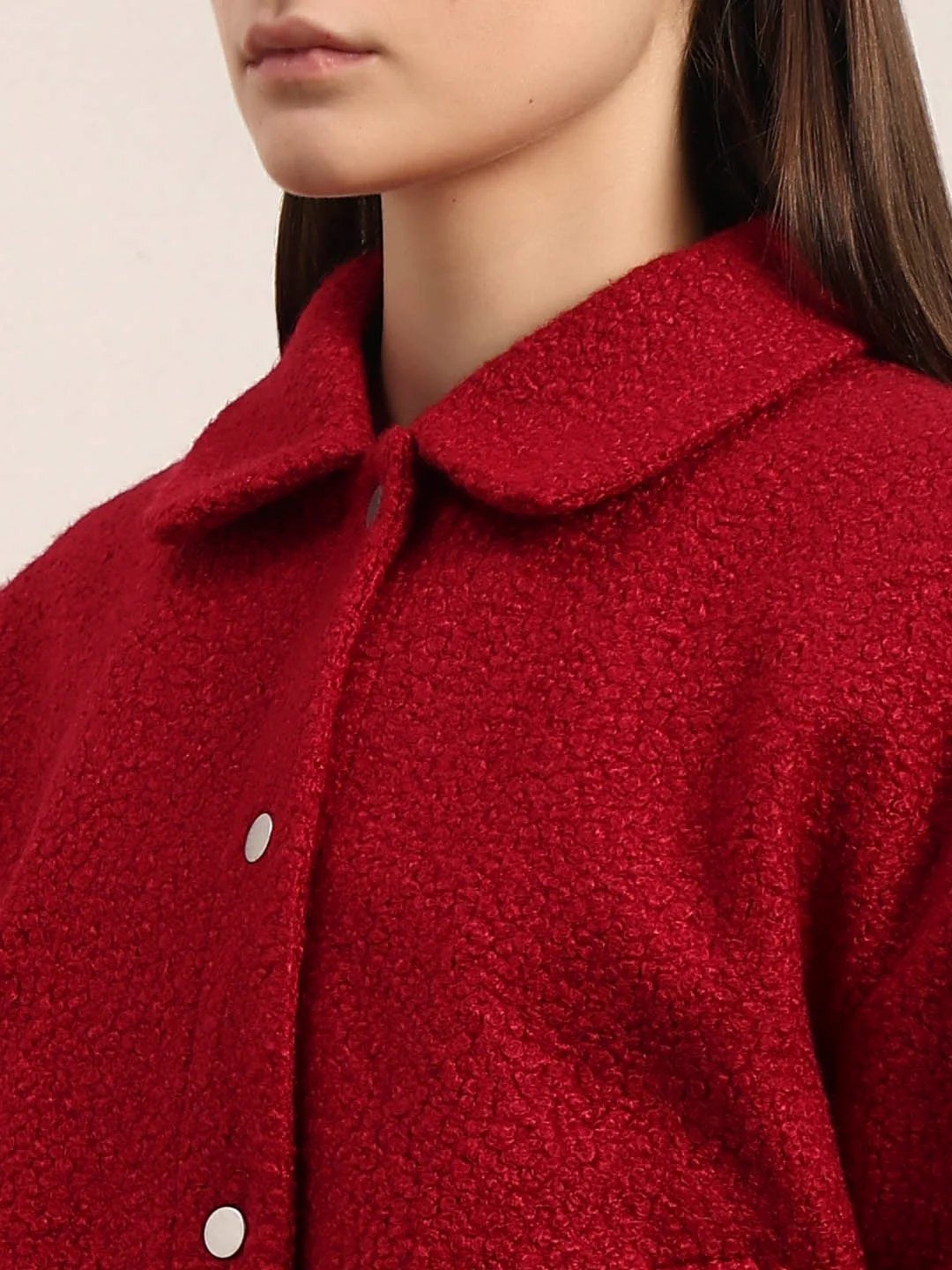 Boucle Textured Cropped Jacket - Image 8