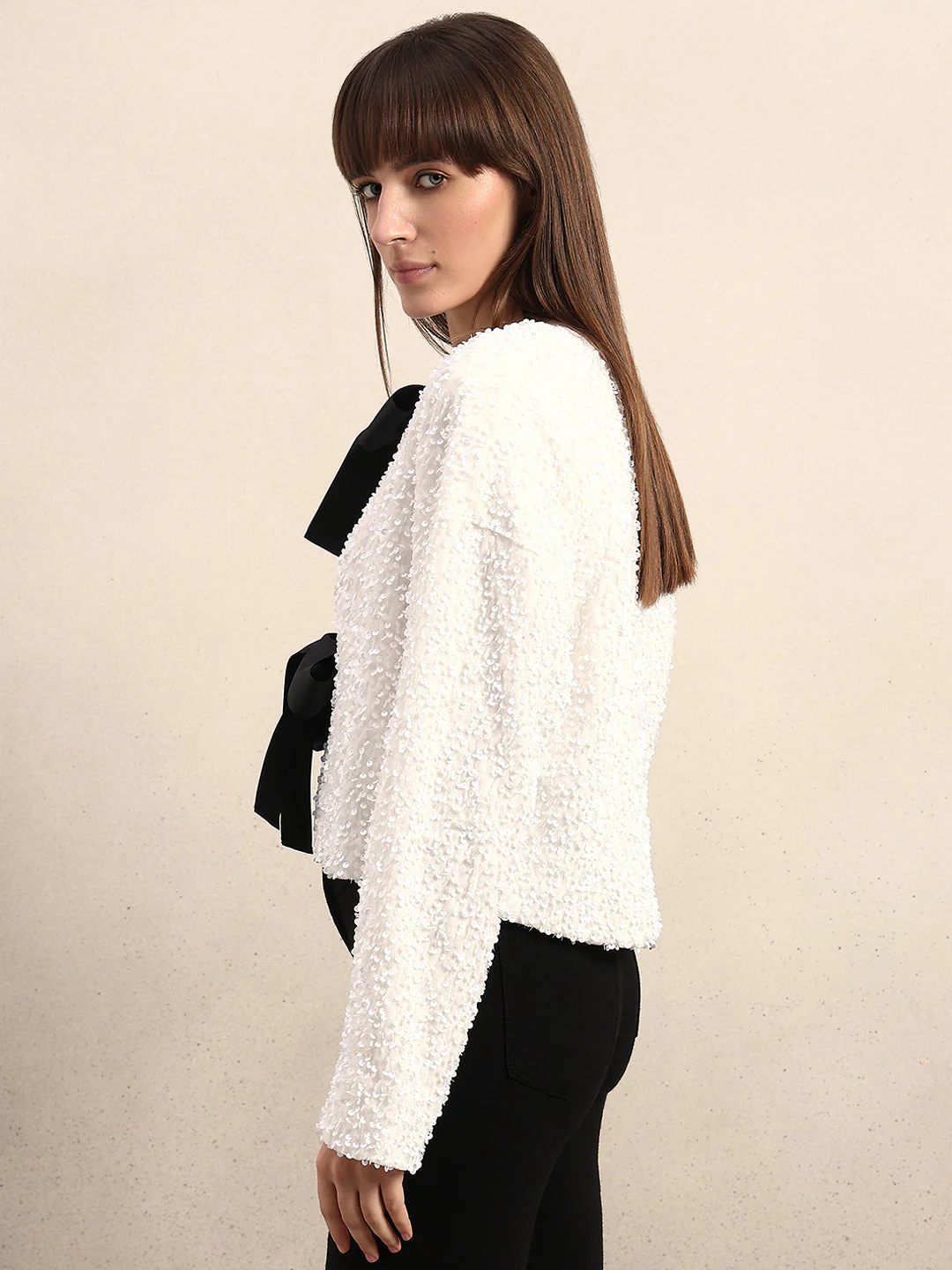 Oversized Bow Detail JACKET - Image 3