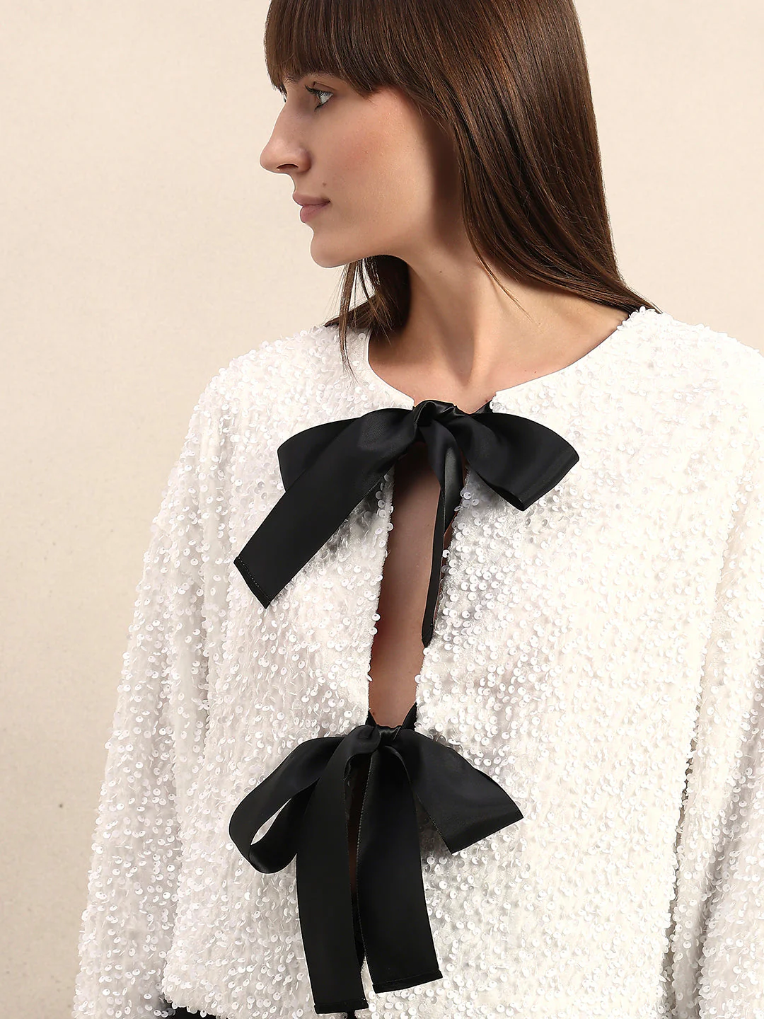 Oversized Bow Detail JACKET - Image 6