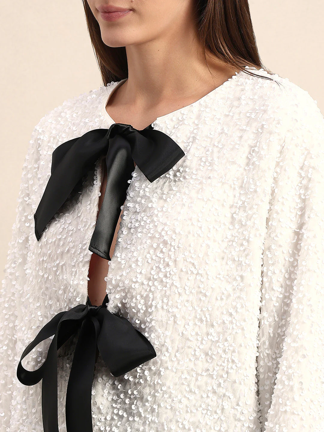 Oversized Bow Detail JACKET - Image 8