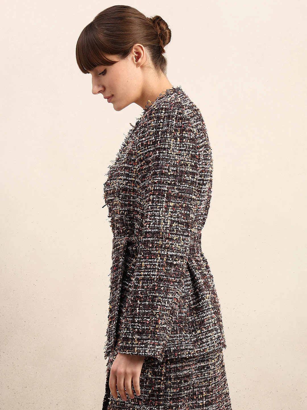 Tweed Wrap Blazer - Image 3