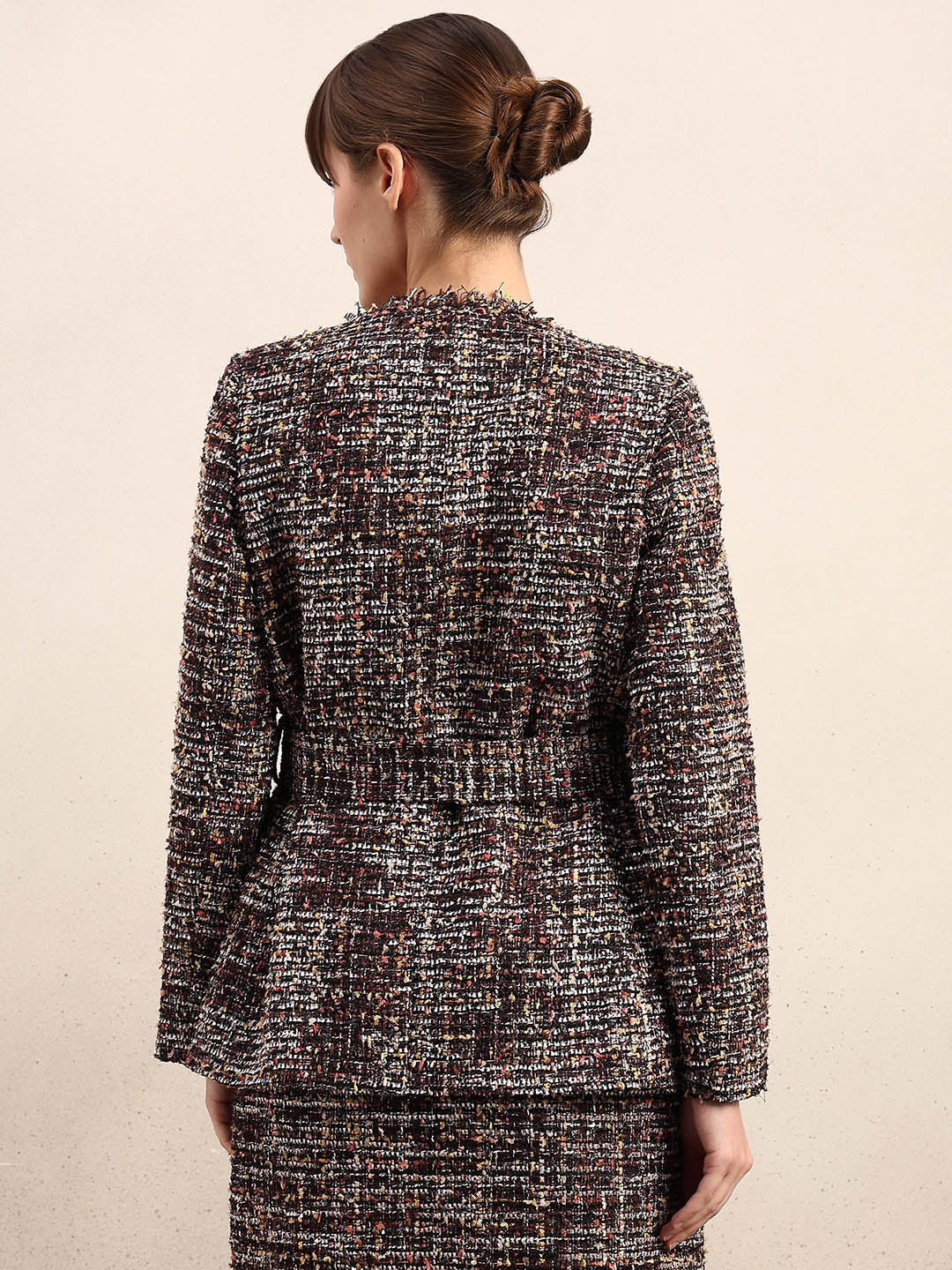 Tweed Wrap Blazer - Image 4