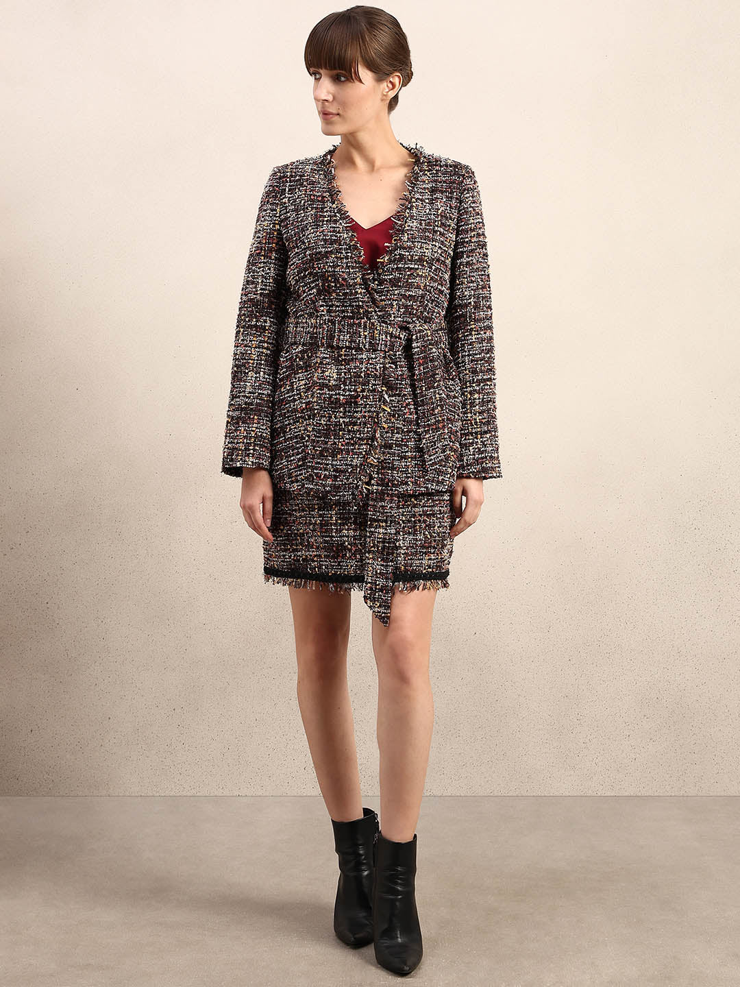 Tweed Wrap Blazer - Image 5