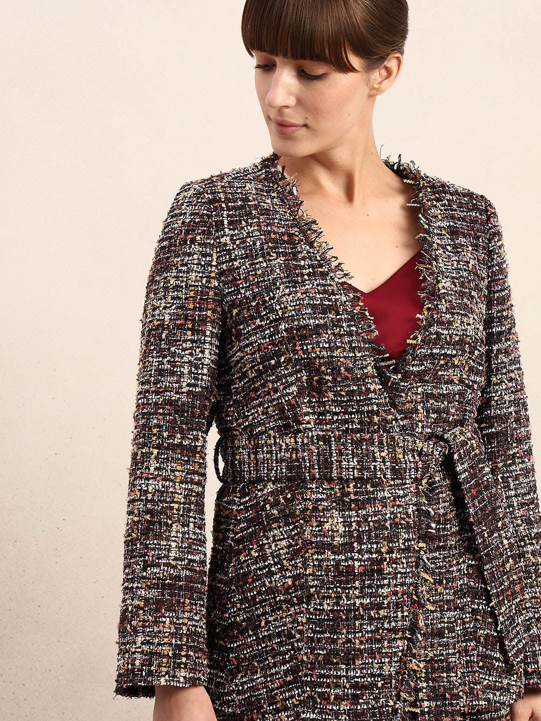 Tweed Wrap Blazer - Image 6