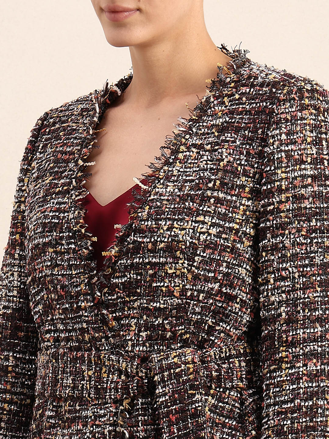 Tweed Wrap Blazer - Image 8