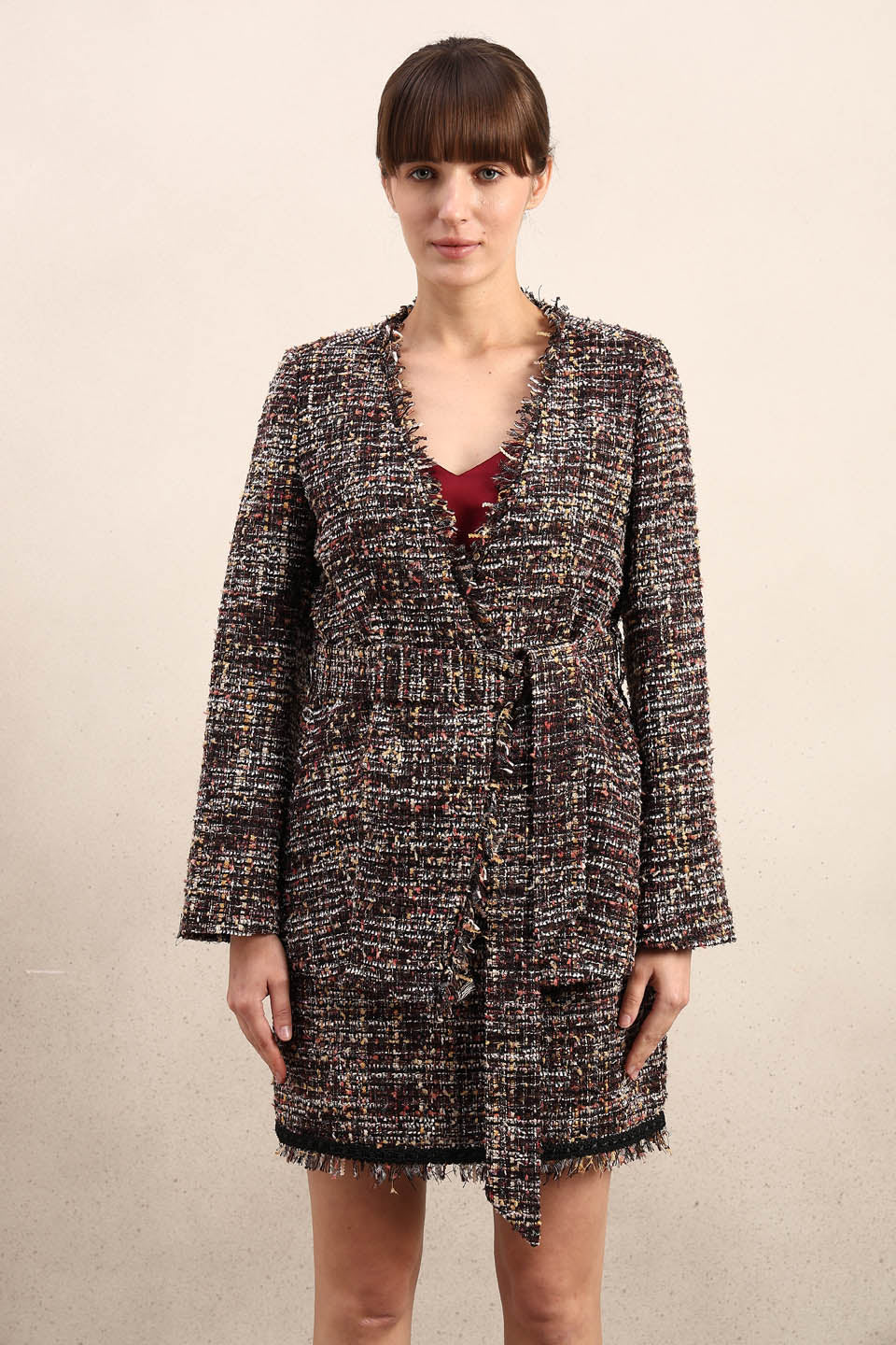 Tweed Wrap Blazer - Image 9