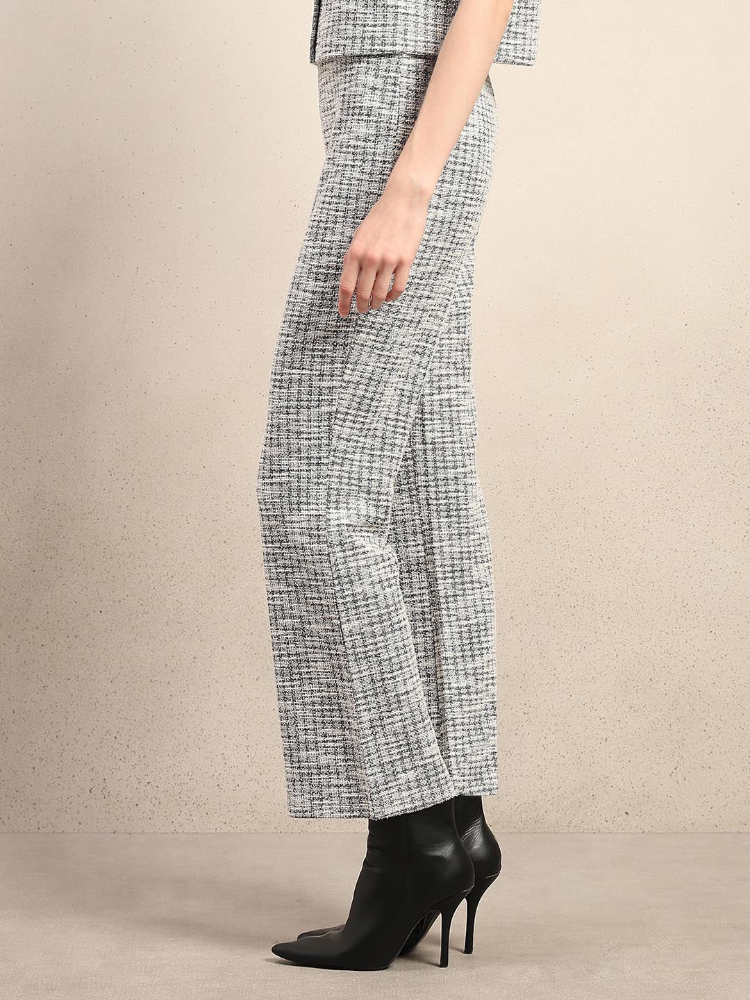 Grey High Rise Bootcut Knit Pants - Image 3