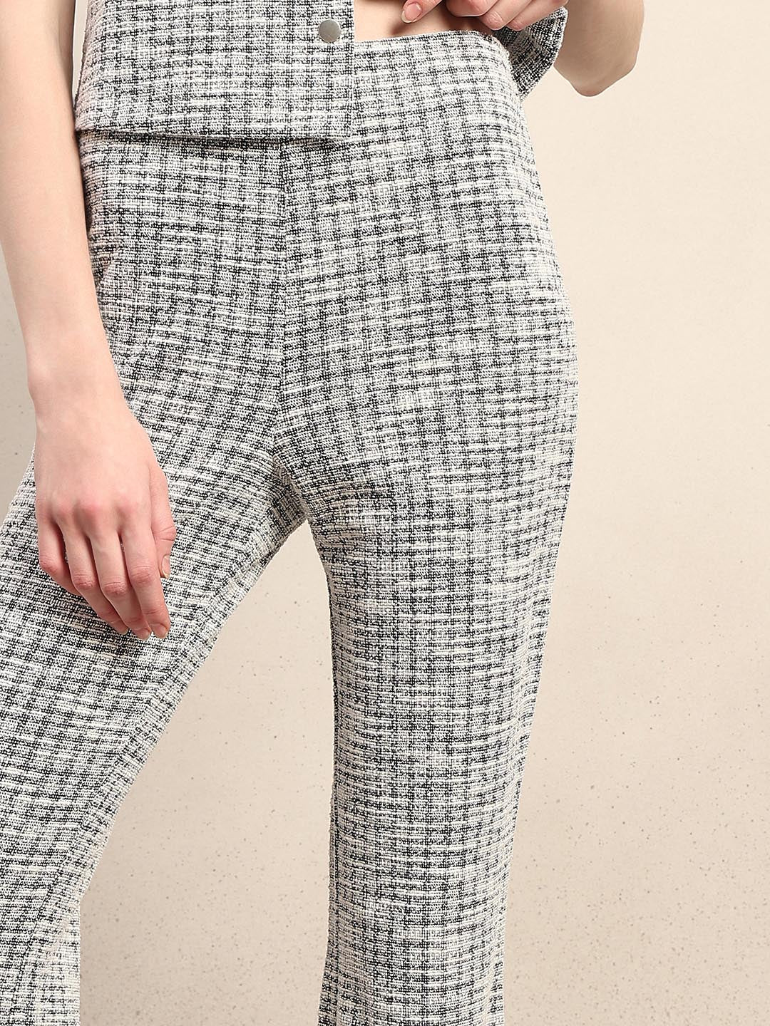 Grey High Rise Bootcut Knit Pants - Image 6