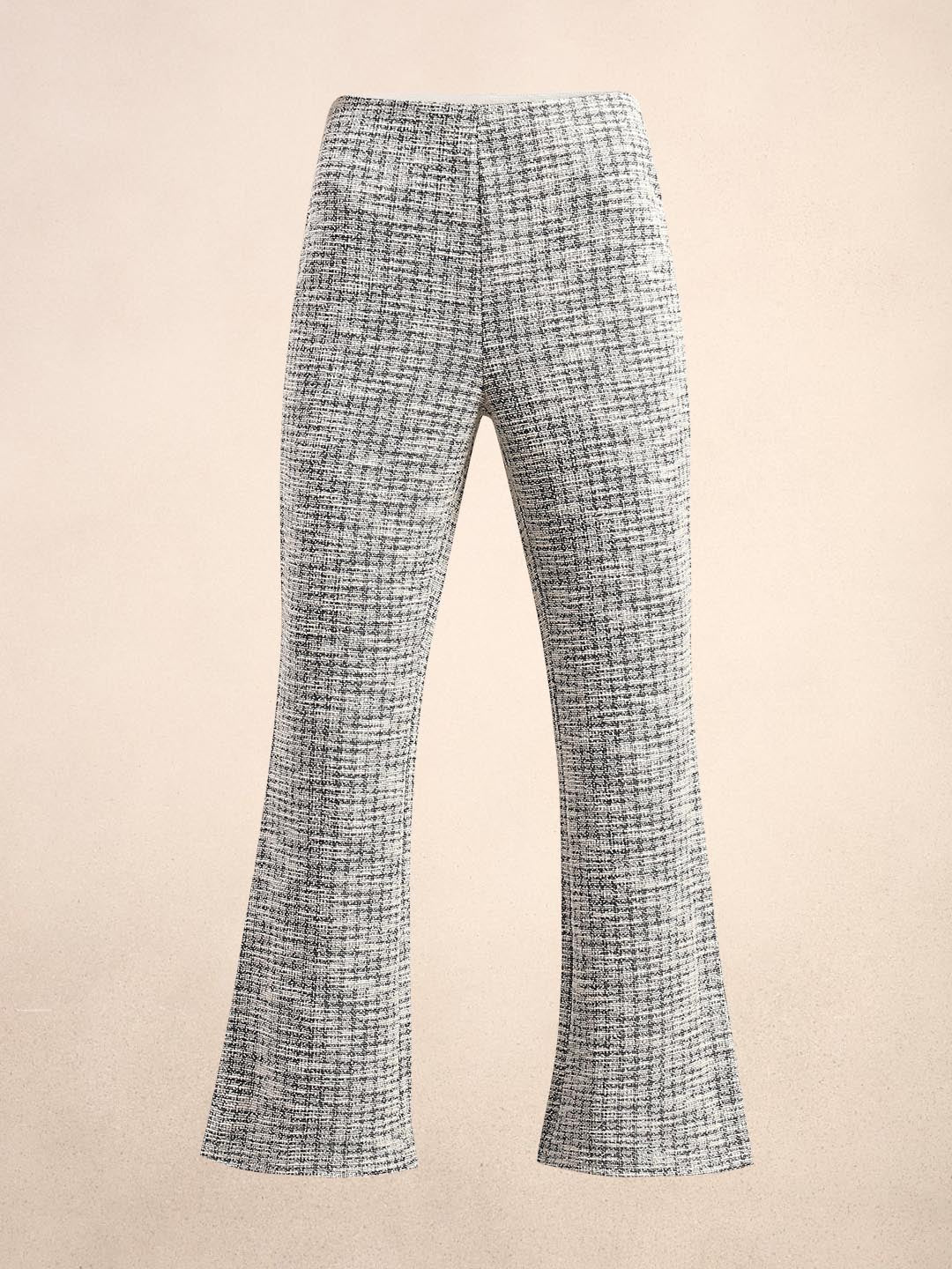 Grey High Rise Bootcut Knit Pants - Image 7