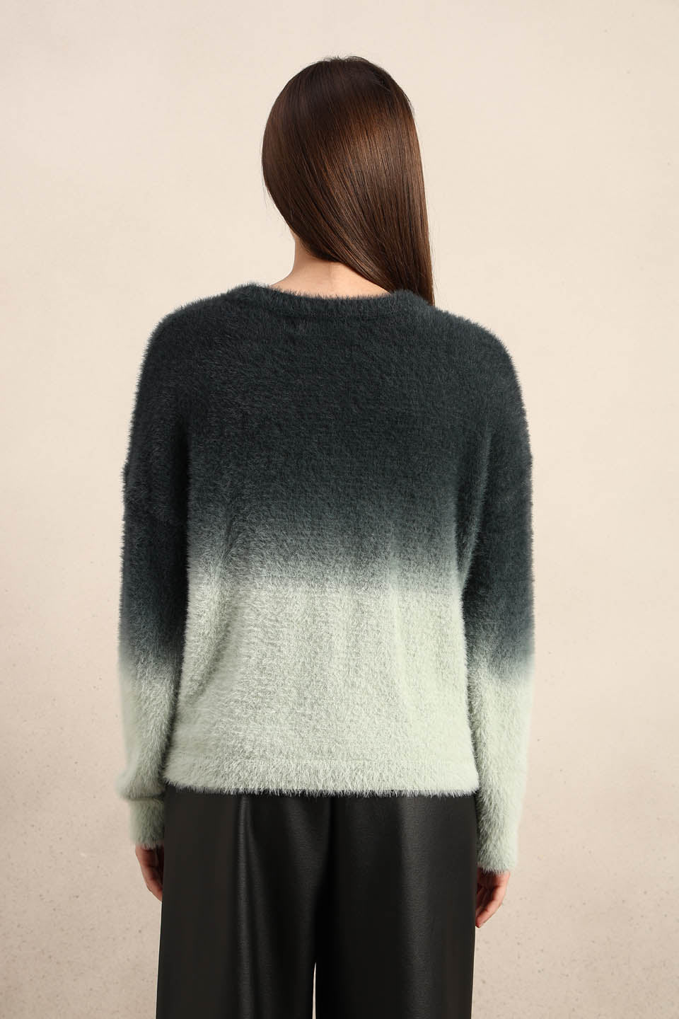 Green Gradient Fuzzy Sweater - Image 10