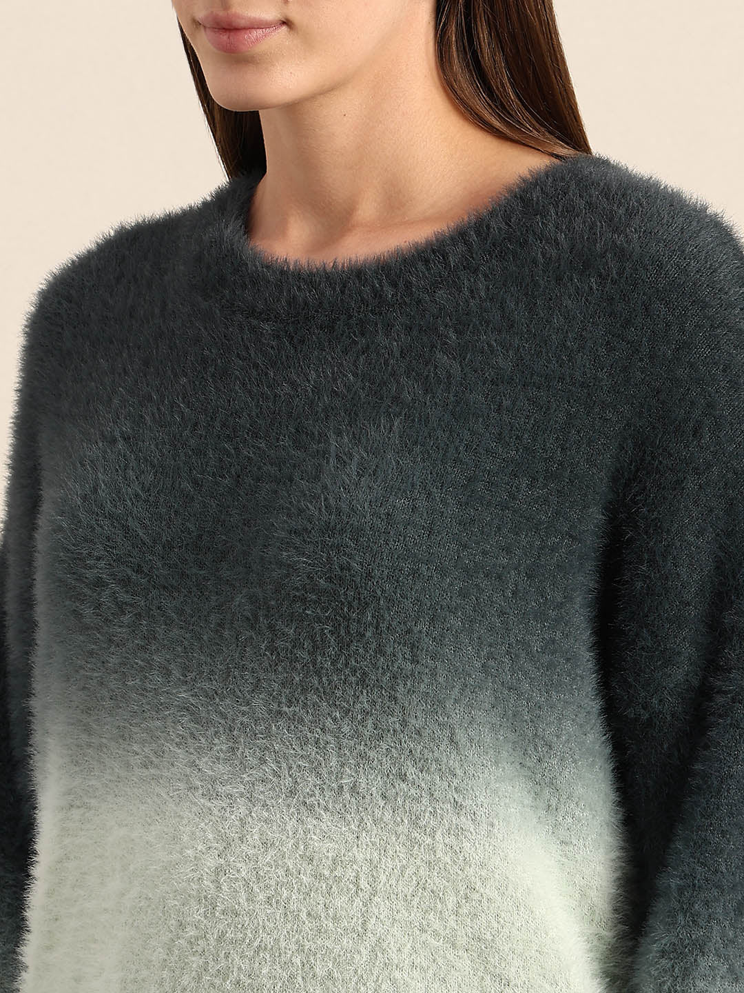Green Gradient Fuzzy Sweater - Image 8
