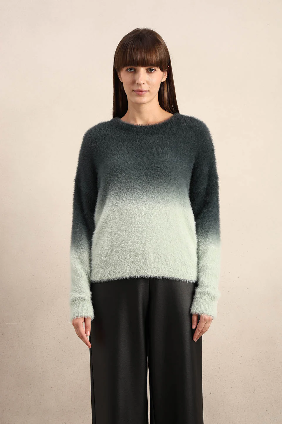 Green Gradient Fuzzy Sweater - Image 9