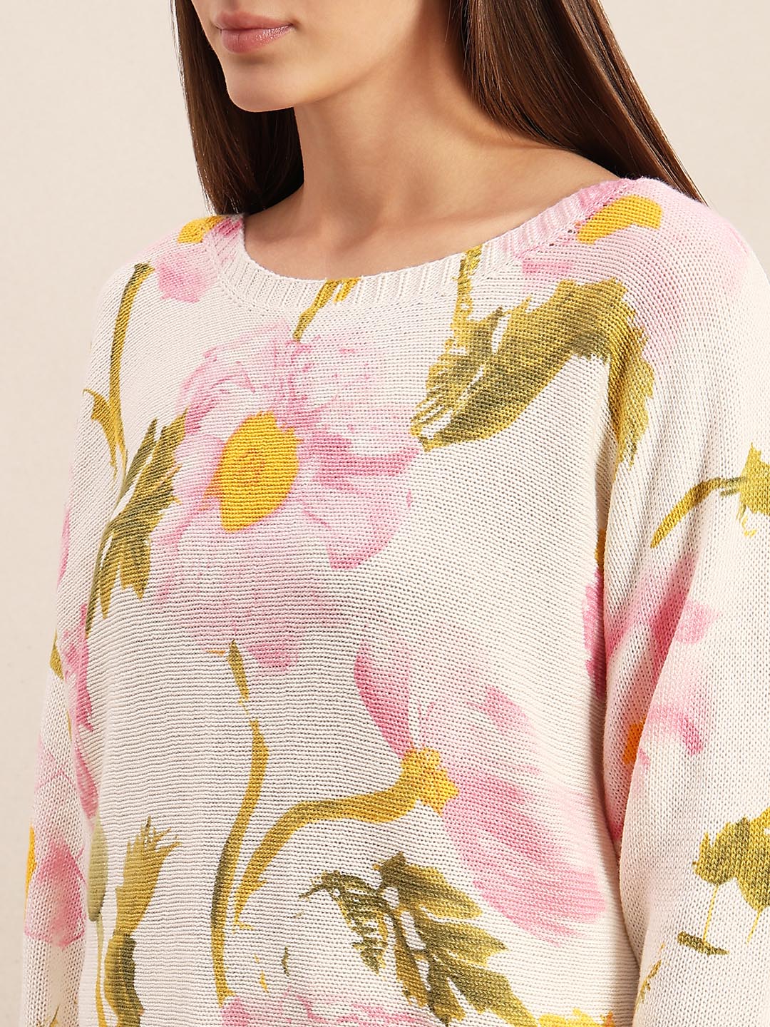 White Floral Print Pullover - Image 8