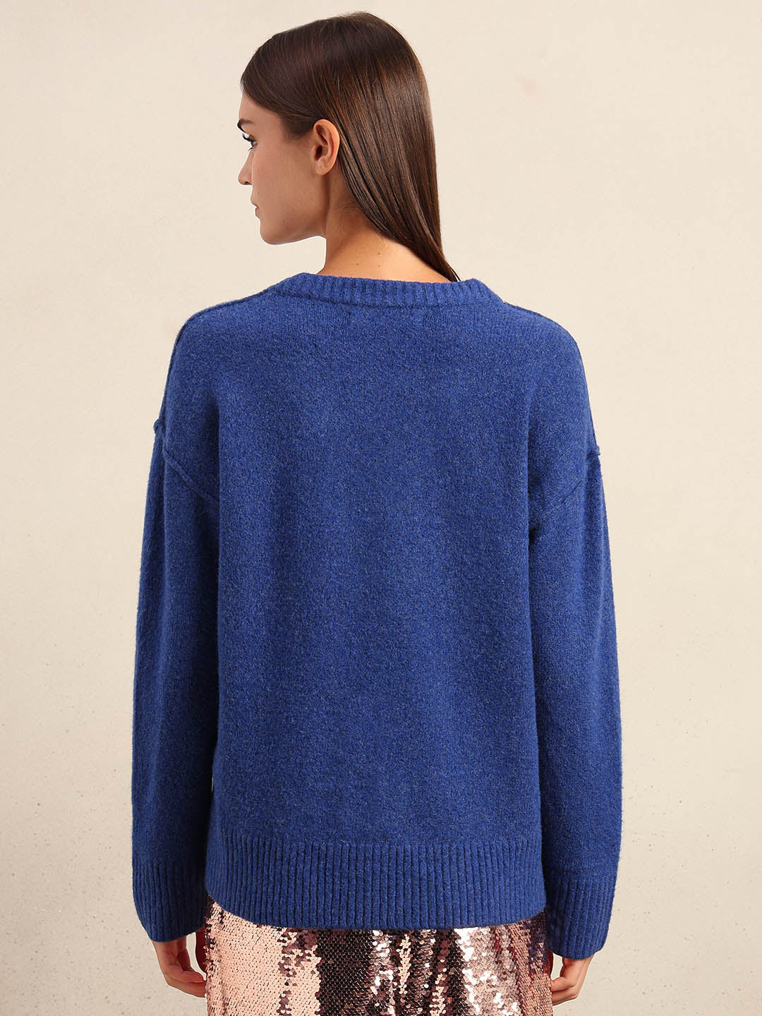 Dark Blue V-Neck Pullover - Image 4