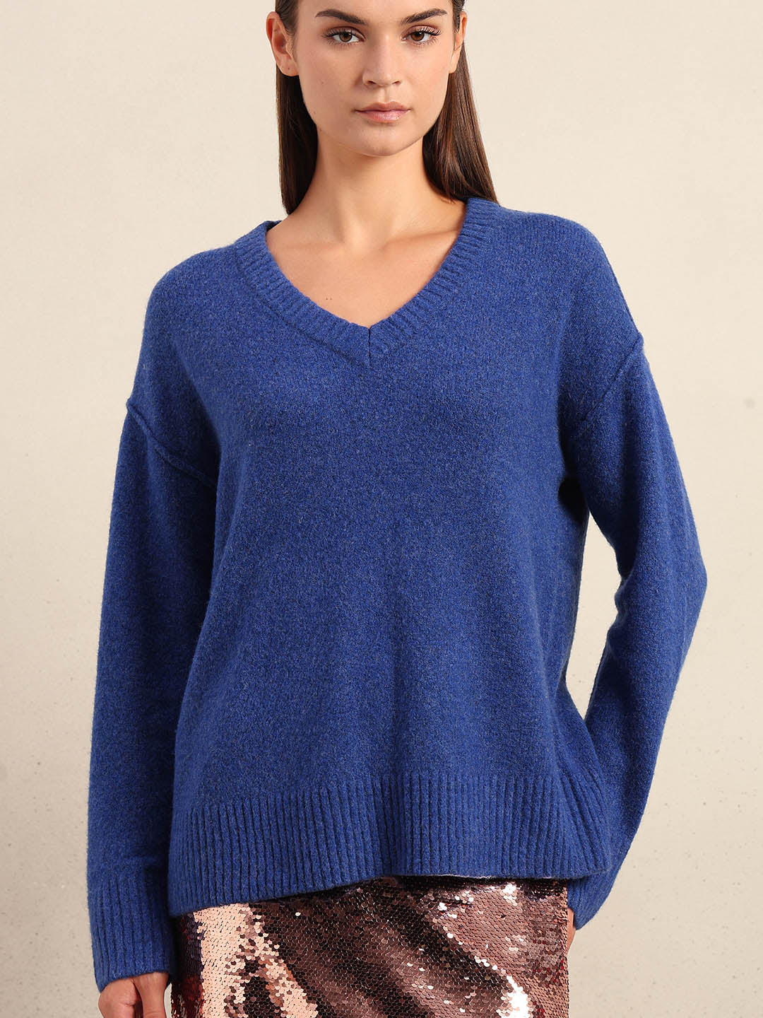Dark Blue V-Neck Pullover - Image 6