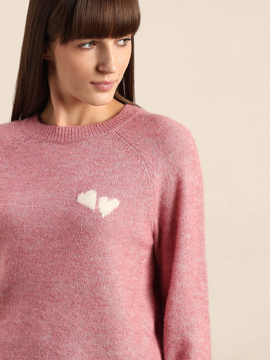 Heart Print O-Neck Pullover - Image 6