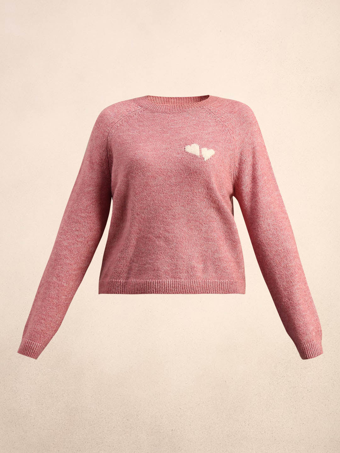 Heart Print O-Neck Pullover - Image 7
