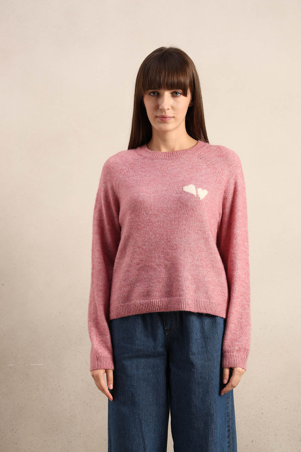Heart Print O-Neck Pullover - Image 9