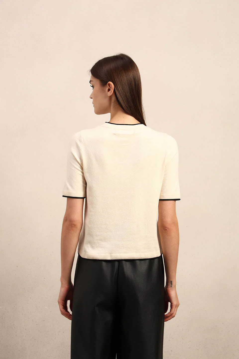 Short Sleeves O-Neck Pullover - Off-White - Image 10