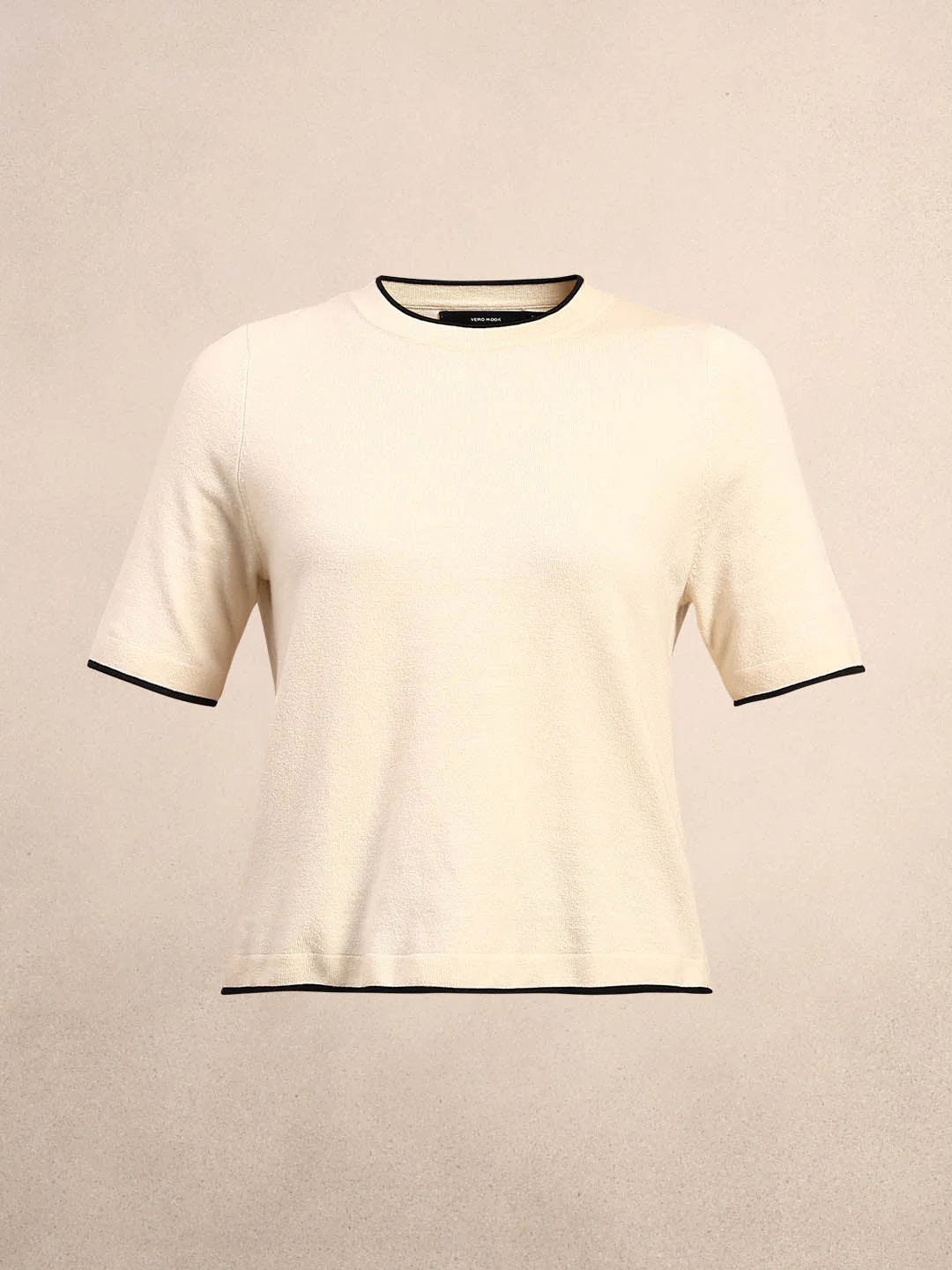 Short Sleeves O-Neck Pullover - Off-White - Image 7