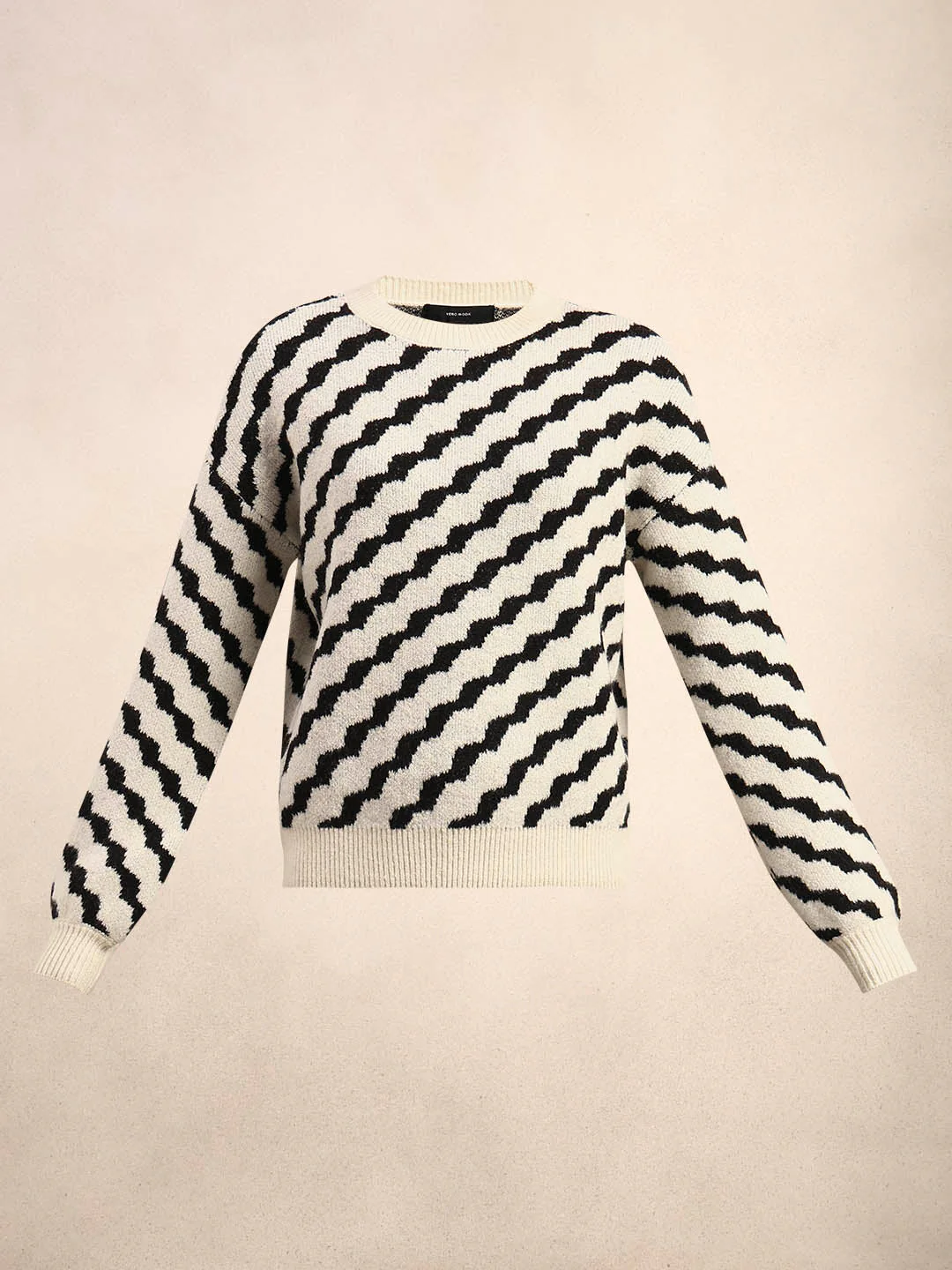 Black & Beige Printed Pullover - Image 7