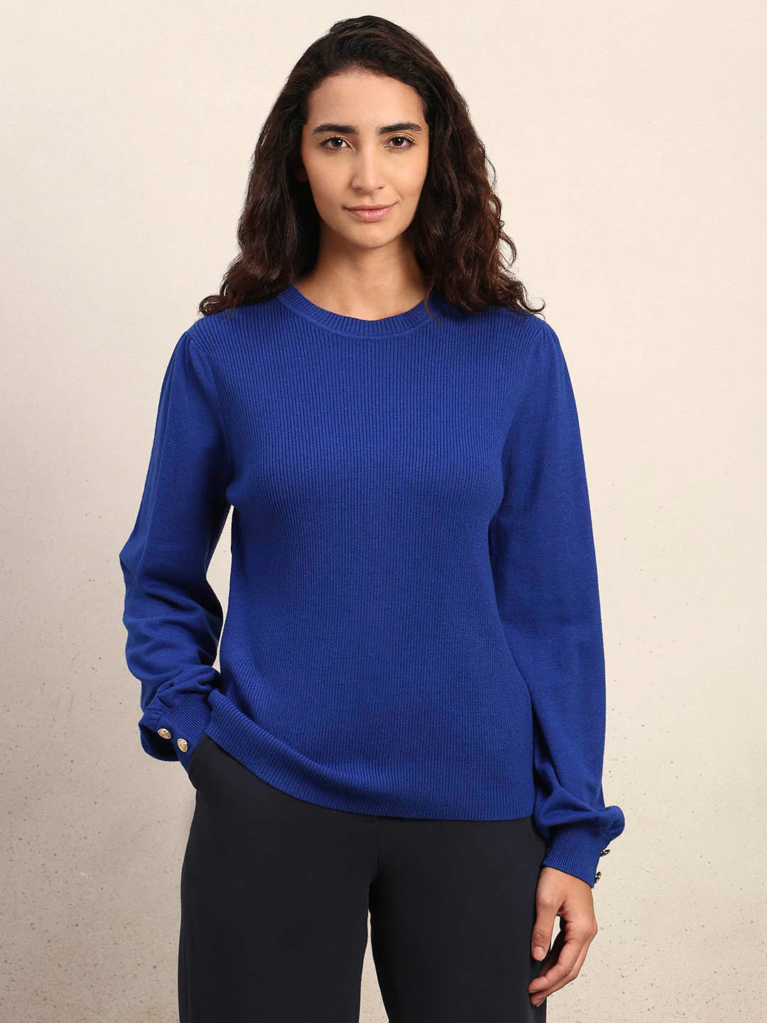 Royal Blue O-Neck Pullover - Image 2