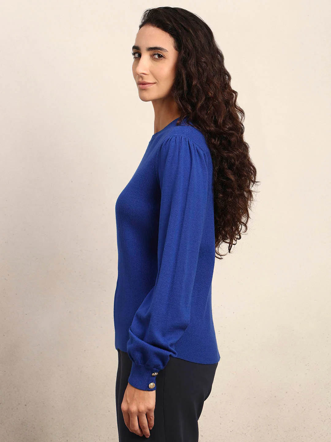 Royal Blue O-Neck Pullover - Image 3