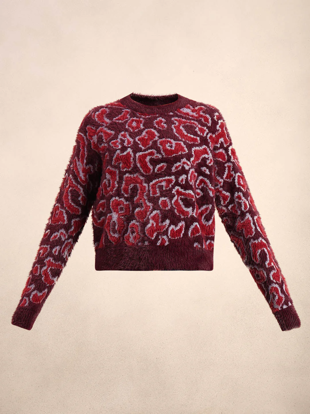 Red & Pink Animal Print Pullover - Image 7
