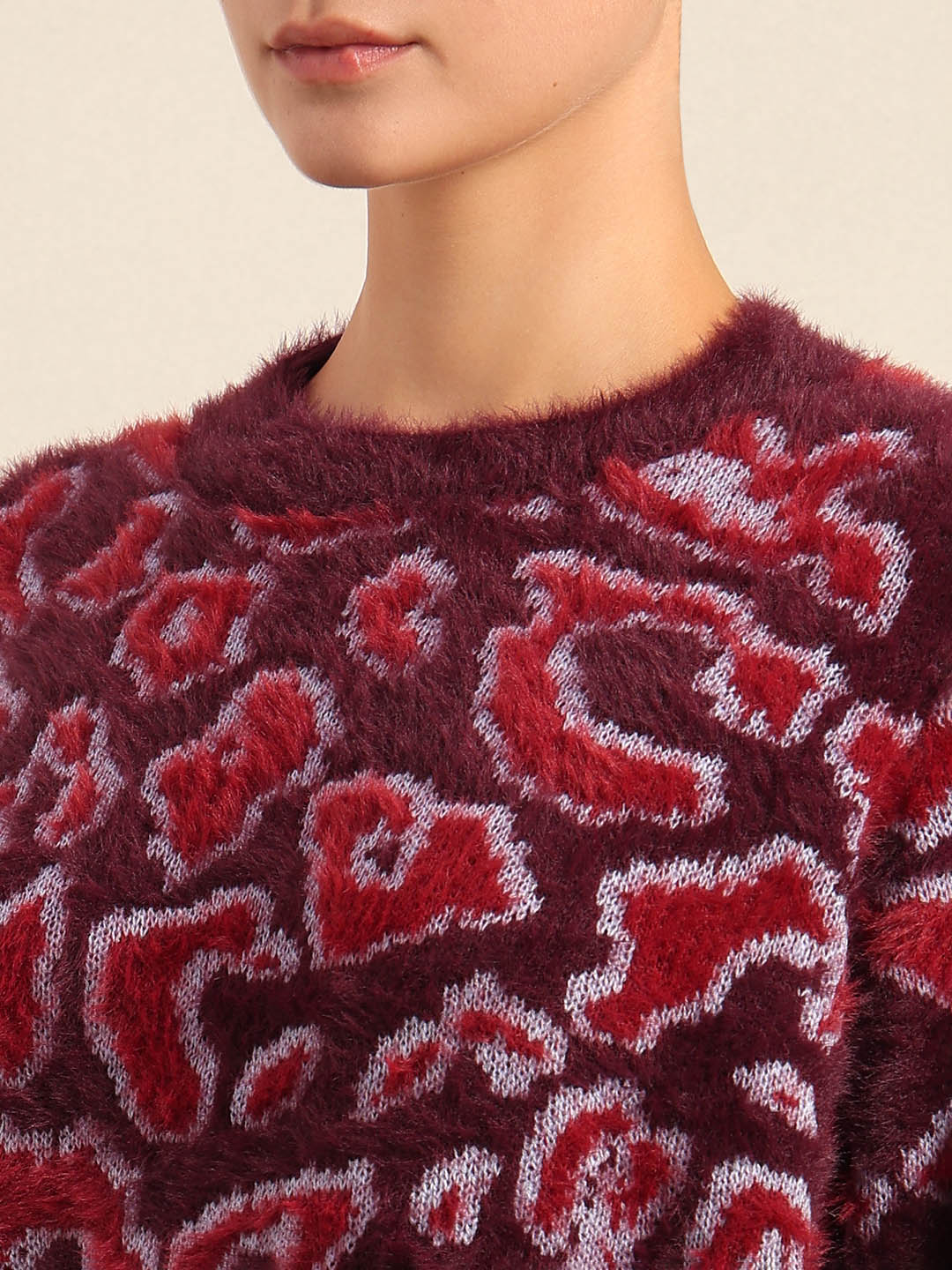 Red & Pink Animal Print Pullover - Image 8