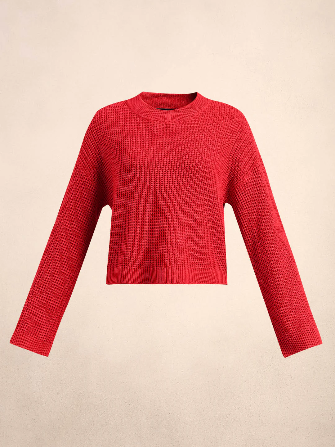 Bright Red Cropped Pullover - Image 7
