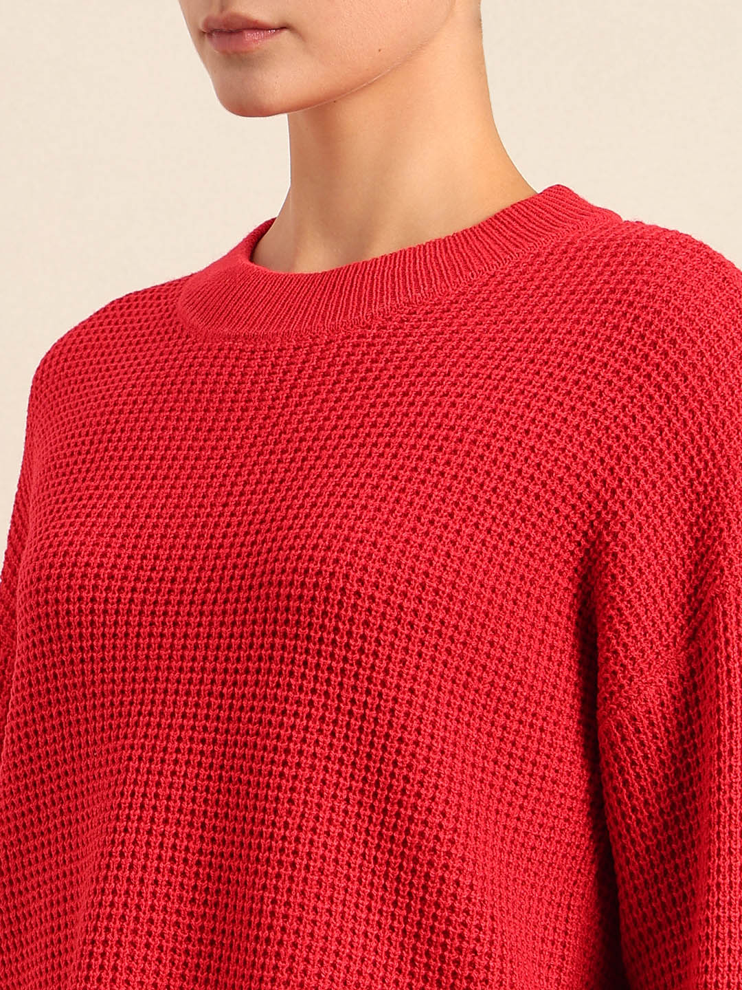 Bright Red Cropped Pullover - Image 8