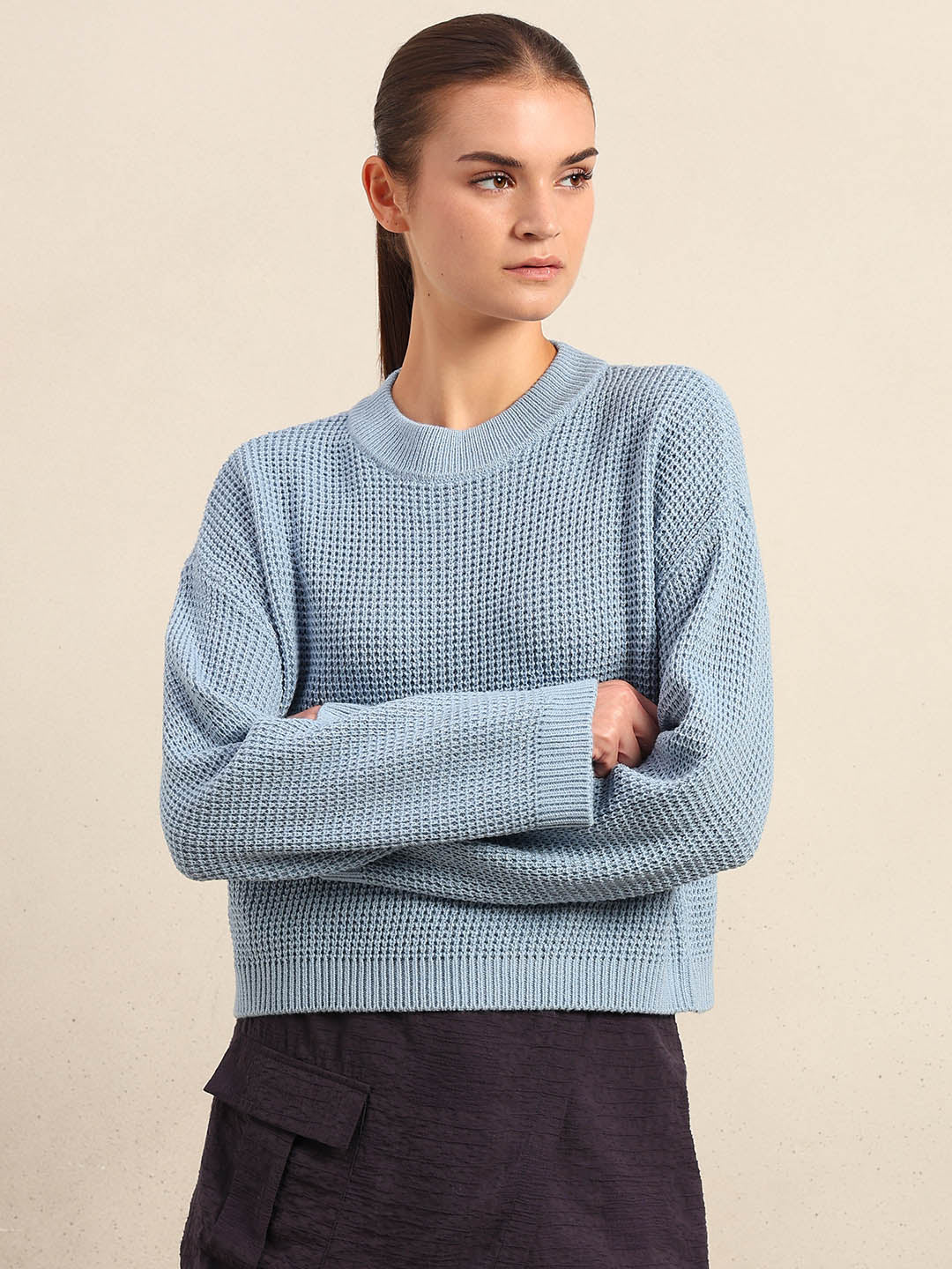 Light Blue Round Neck Pullover - Image 2