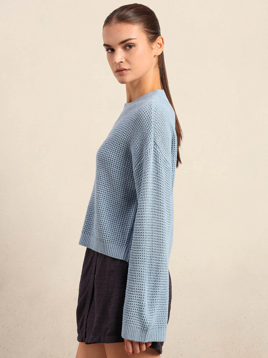 Light Blue Round Neck Pullover - Image 3
