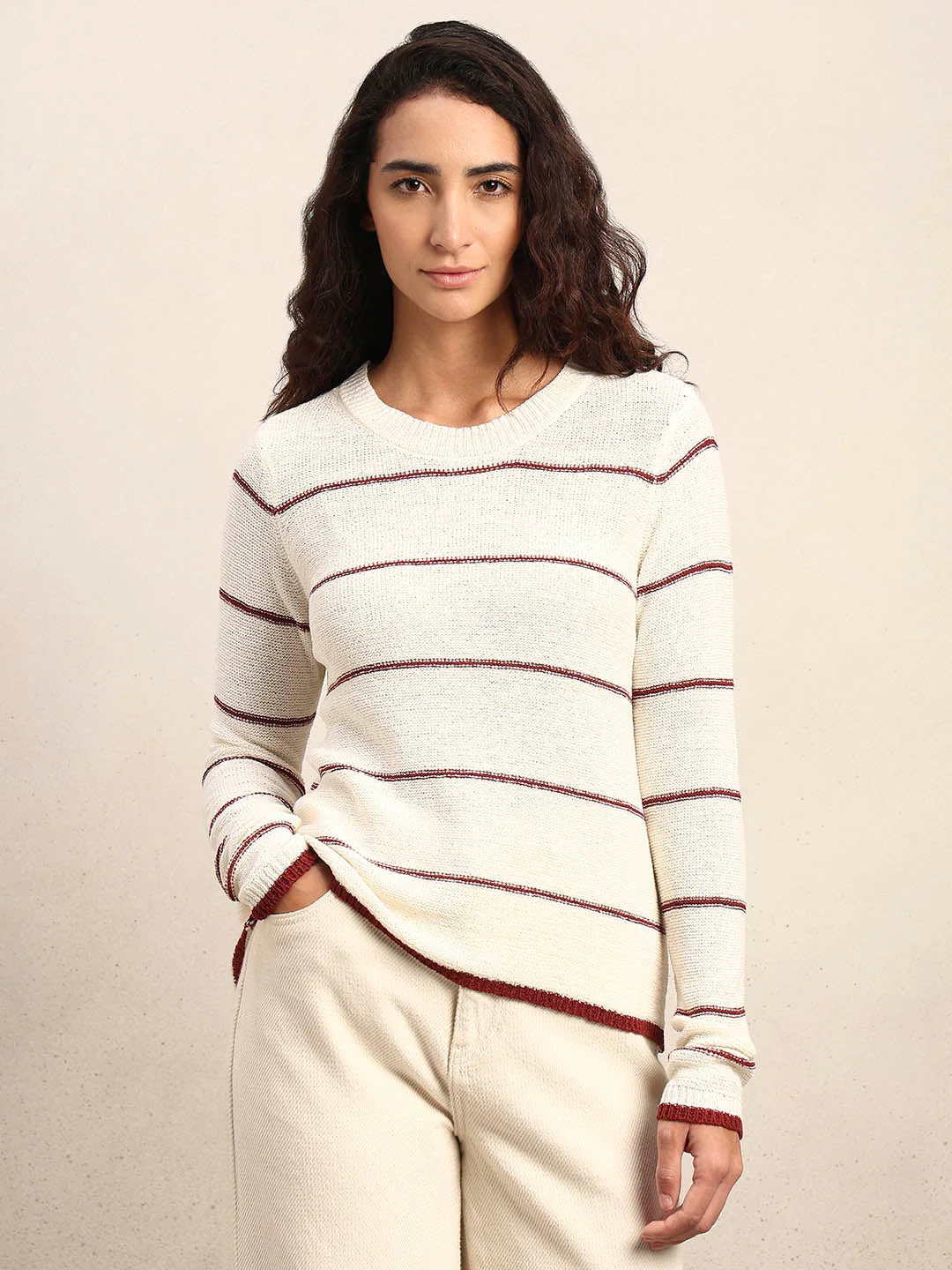 Striped Knitted Pullover - Image 2