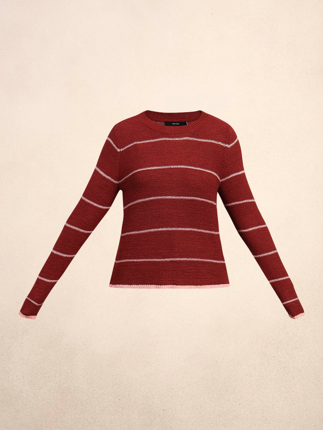 Striped Knitted Pullover - Red - Image 7