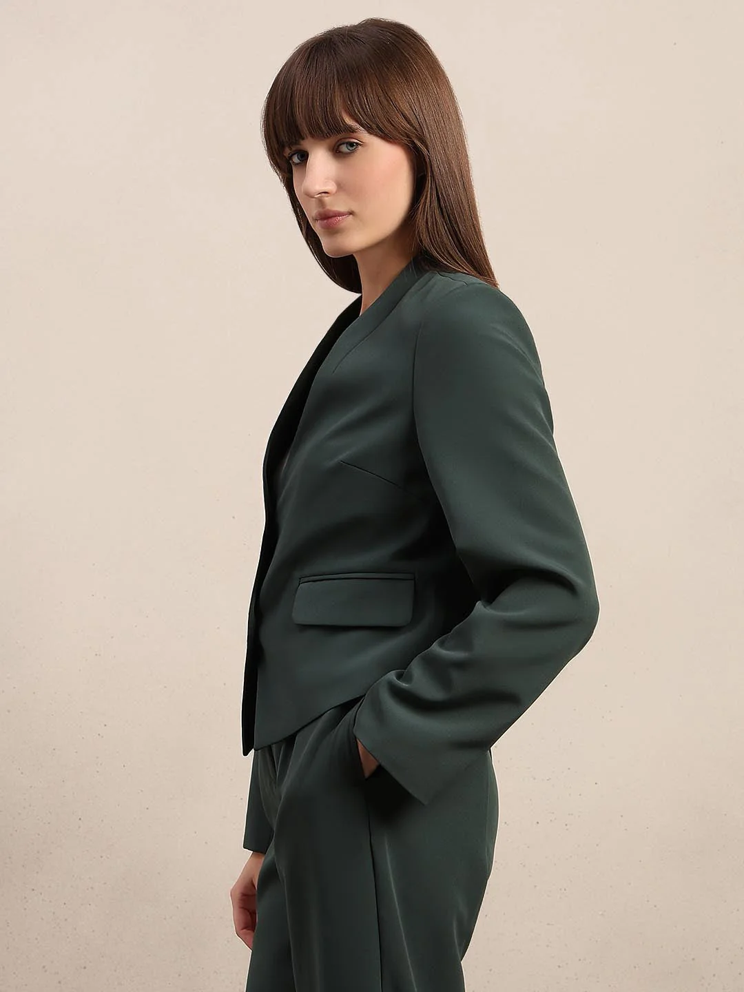 Dark Green Tailored Blazer - Image 3