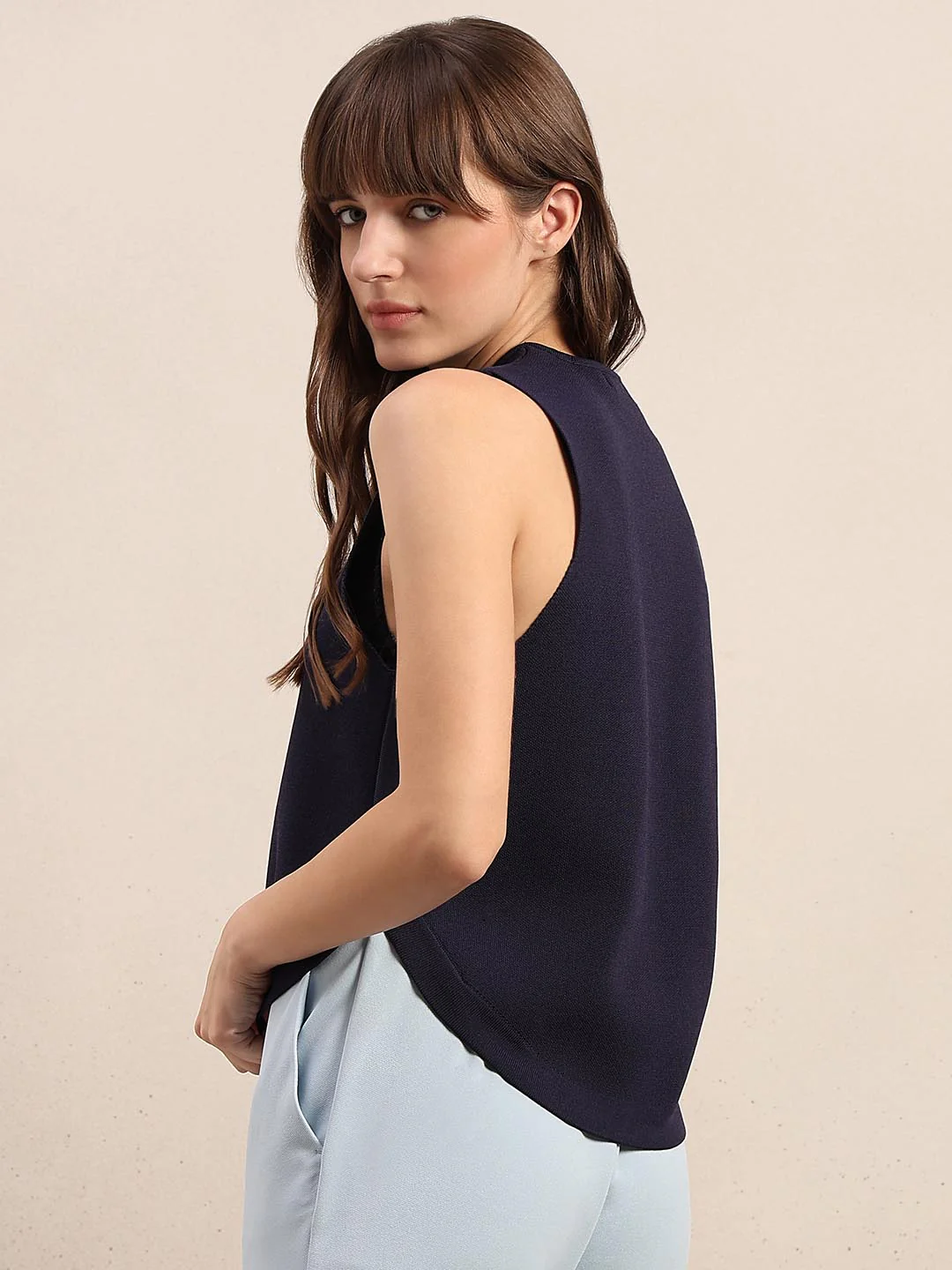 Navy Blue Sleeveless Top - Image 4
