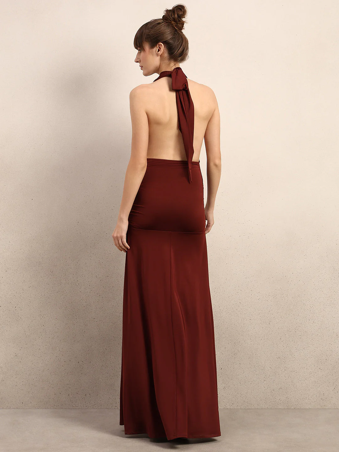 Cowl Halter Neck Maxi Dress - Image 4