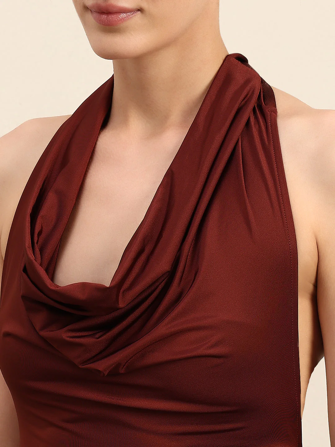 Cowl Halter Neck Maxi Dress - Image 6