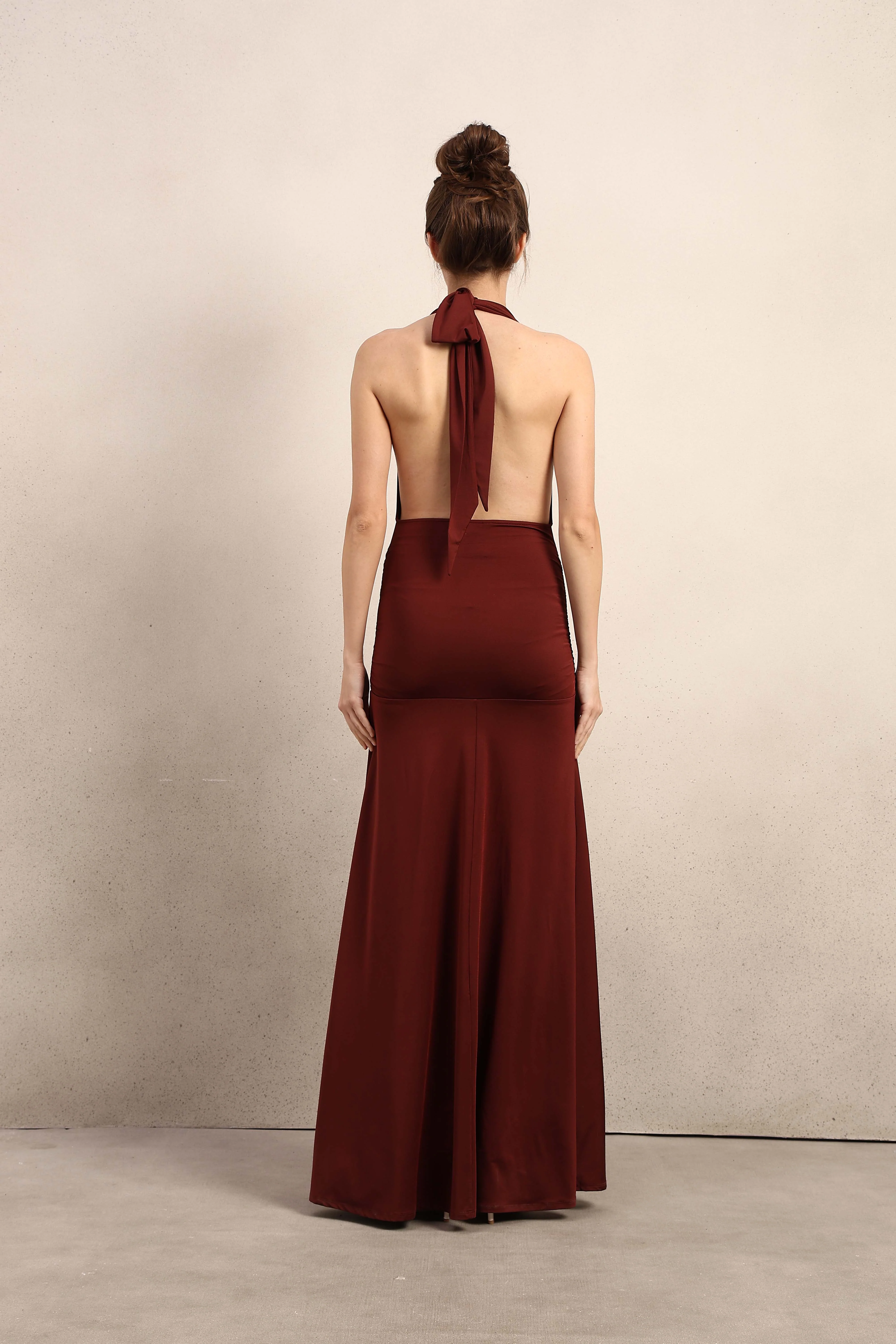 Cowl Halter Neck Maxi Dress - Image 9