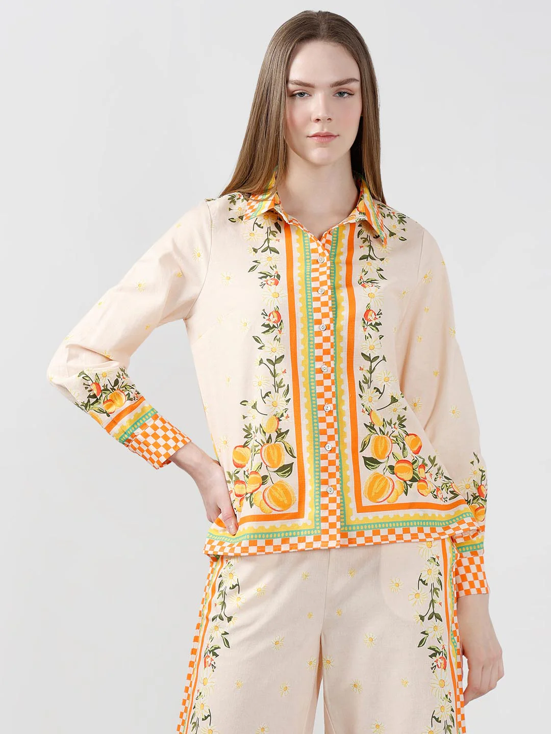 Vero Moda Yellow Printed Cotton Shirt - Image 2